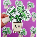 Variegated Monstera Plant Sticker, Rare Plant Sticker for Plant Lover, Rare Houseplant Sticker for Green Thumbs, Plant Lover Gift