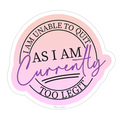 Unable to Quit Gym Sticker