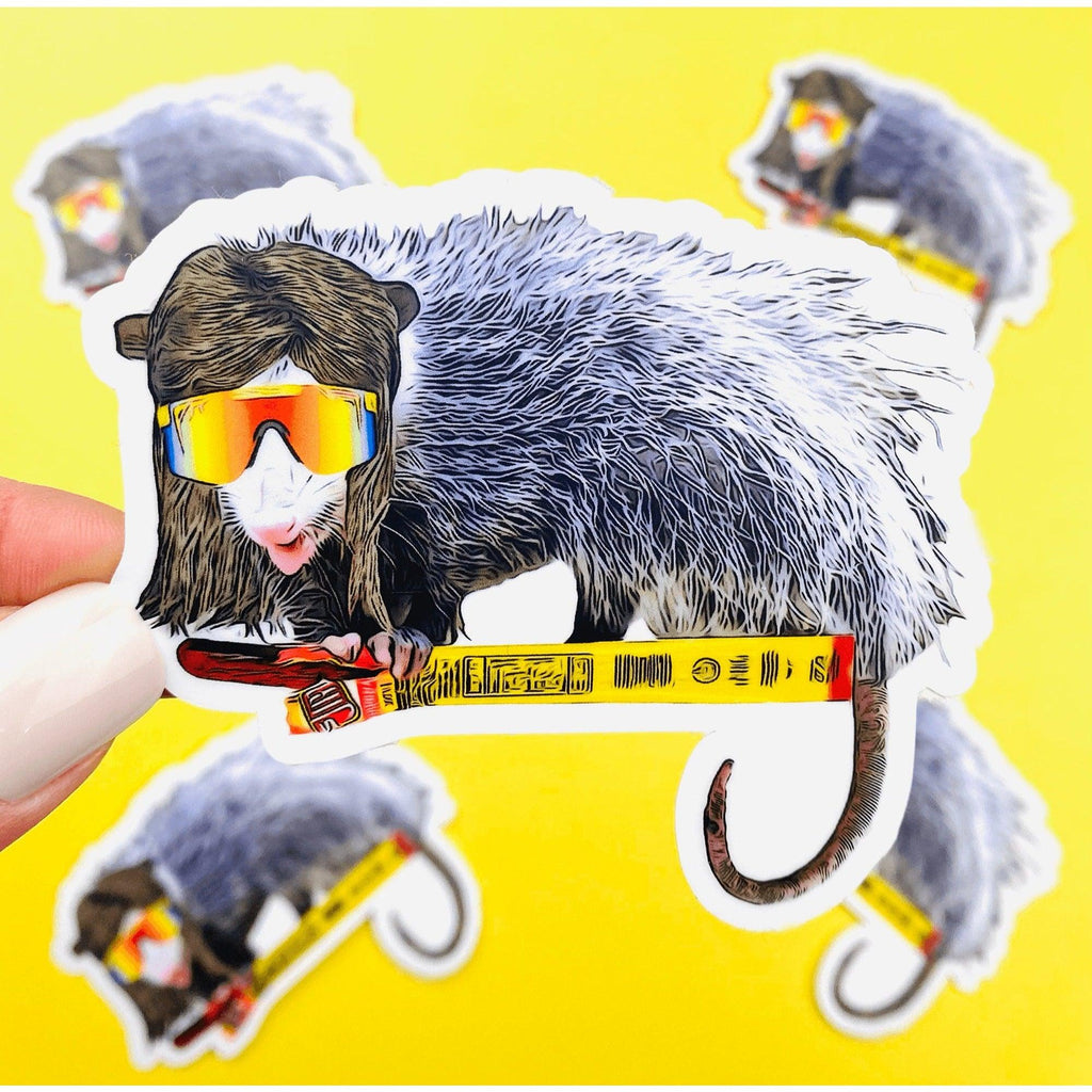 Jim The Possum Sticker, Possum with a Mullet Sticker for Country Living, Truck Stickers, Tumbler Stickers, Stickers for Men