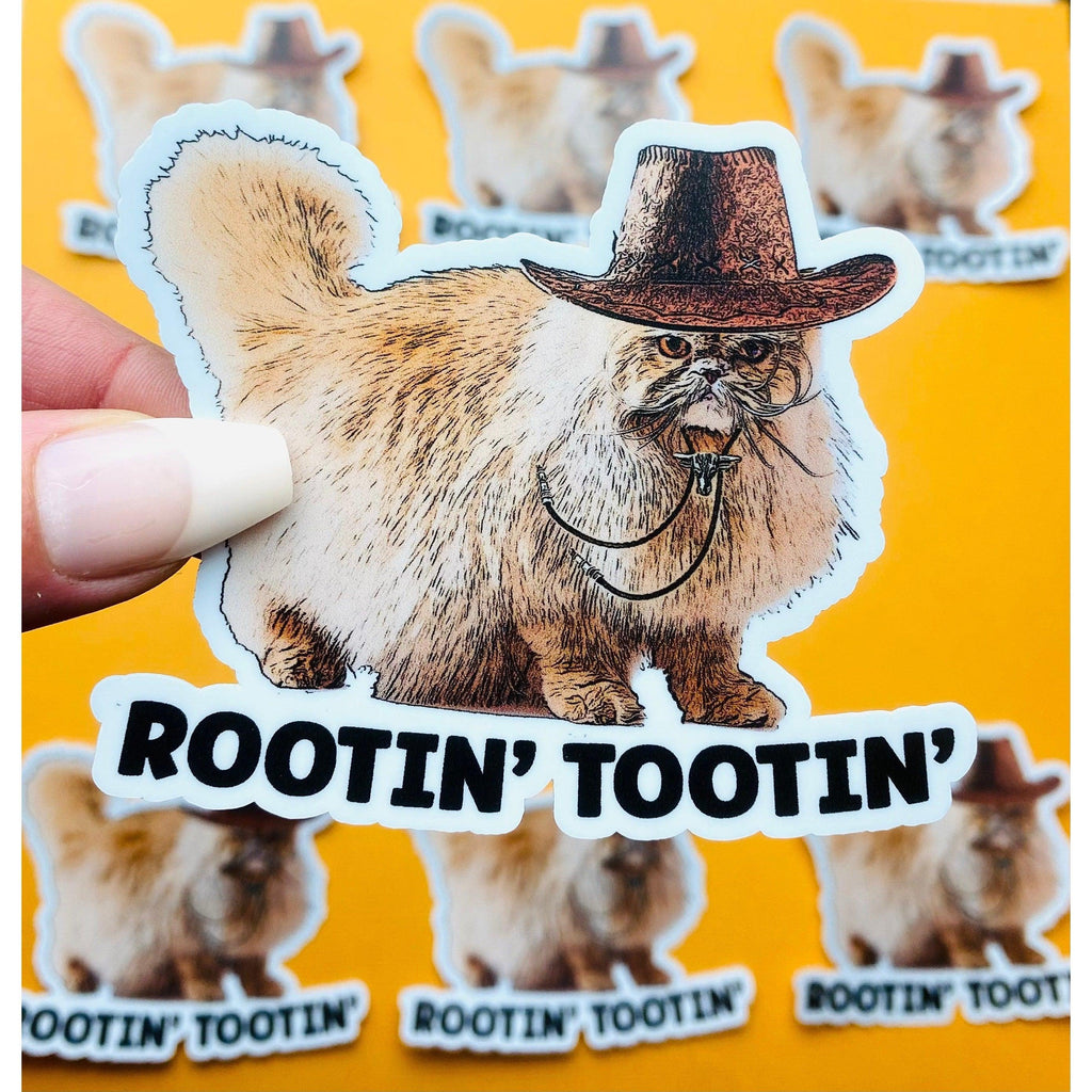 Rootin' Tootin' Cowboy Cat Sticker for Country Living Cat Cowboy Hat Sticker Country Kitty Decal Funny Country Sticker