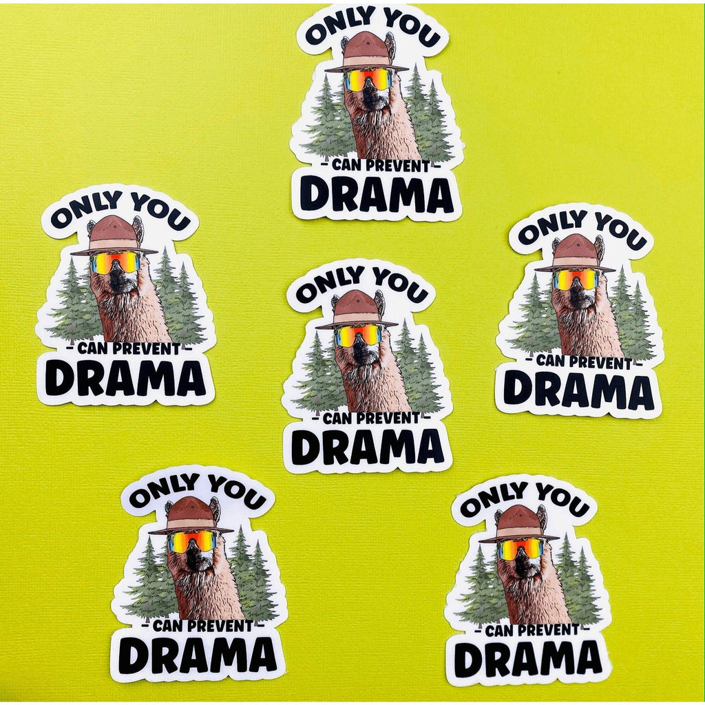 Llama Drama Sticker Only You Can Prevent Drama Sticker for Office Politics Sticker for School No Llama Drama Stickers