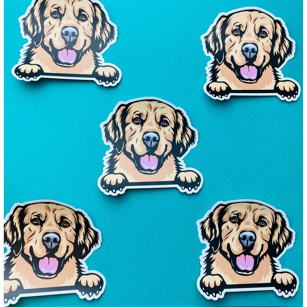 Golden Retriever Sticker Colorful Abstract Cute Golden Retriever Dog Decal for Car, Hydroflask, Gifts Under 5 for Golden Retriever Owner