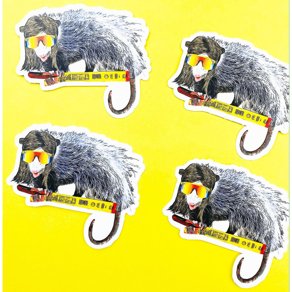 Jim The Possum Sticker, Possum with a Mullet Sticker for Country Living, Truck Stickers, Tumbler Stickers, Stickers for Men