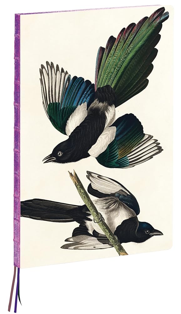teNeues - A4 Notebook: Magpies by James Audubon, Hardcover - 230 Dot-Grid Pages with Exposed Lay Flat Binding, Three Ribbon Markers: Large Format Hardcover A4 Style Notebook with Special Features