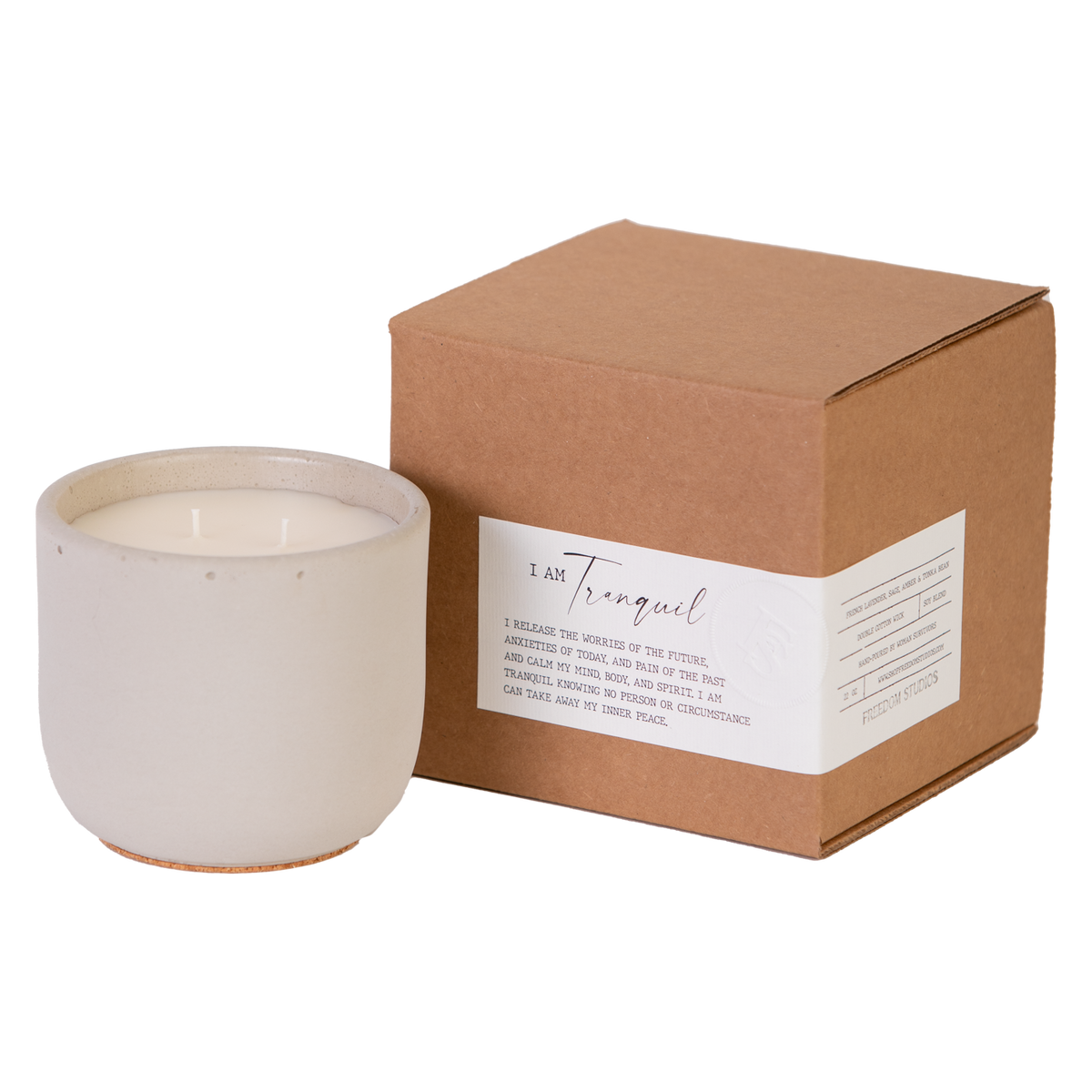I AM Tranquil 22 oz Concrete Candle