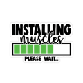 Installing Muscles Funny Gym Sticker