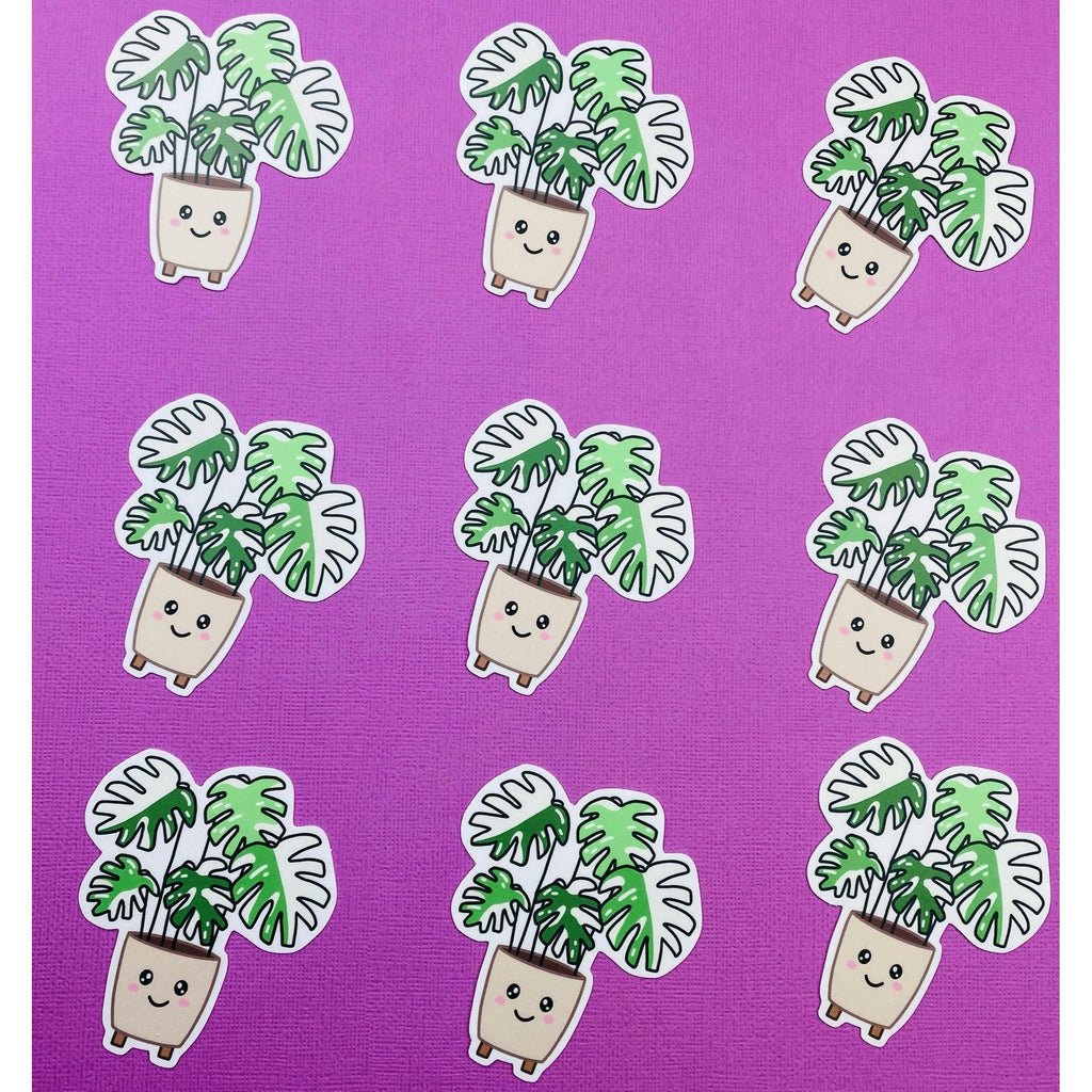 Variegated Monstera Plant Sticker, Rare Plant Sticker for Plant Lover, Rare Houseplant Sticker for Green Thumbs, Plant Lover Gift