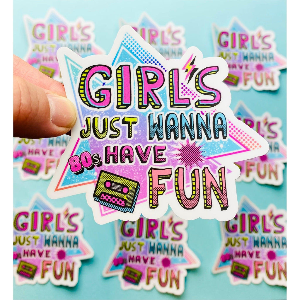 Girls Eighties Vintage Look Sticker Girls Fun 1980s 80s Aesthetic Stickers