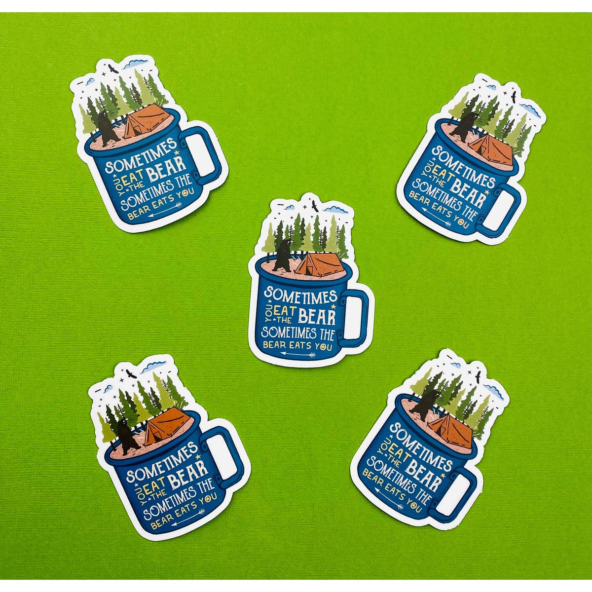 Camping Bears and Forest Sticker