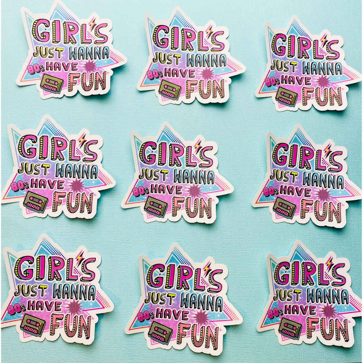 Girls Eighties Vintage Look Sticker Girls Fun 1980s 80s Aesthetic Stickers