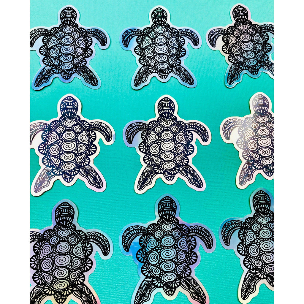 Boho Sea Turtle Holographic Sticker