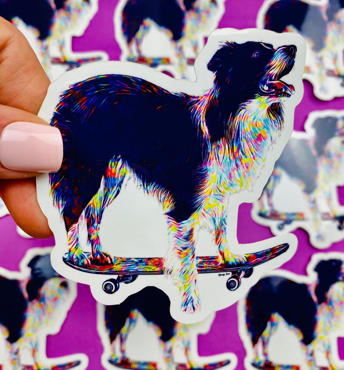 Border Collie Skateboard Sticker