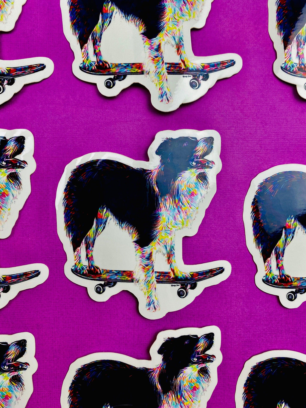 Border Collie Skateboard Sticker