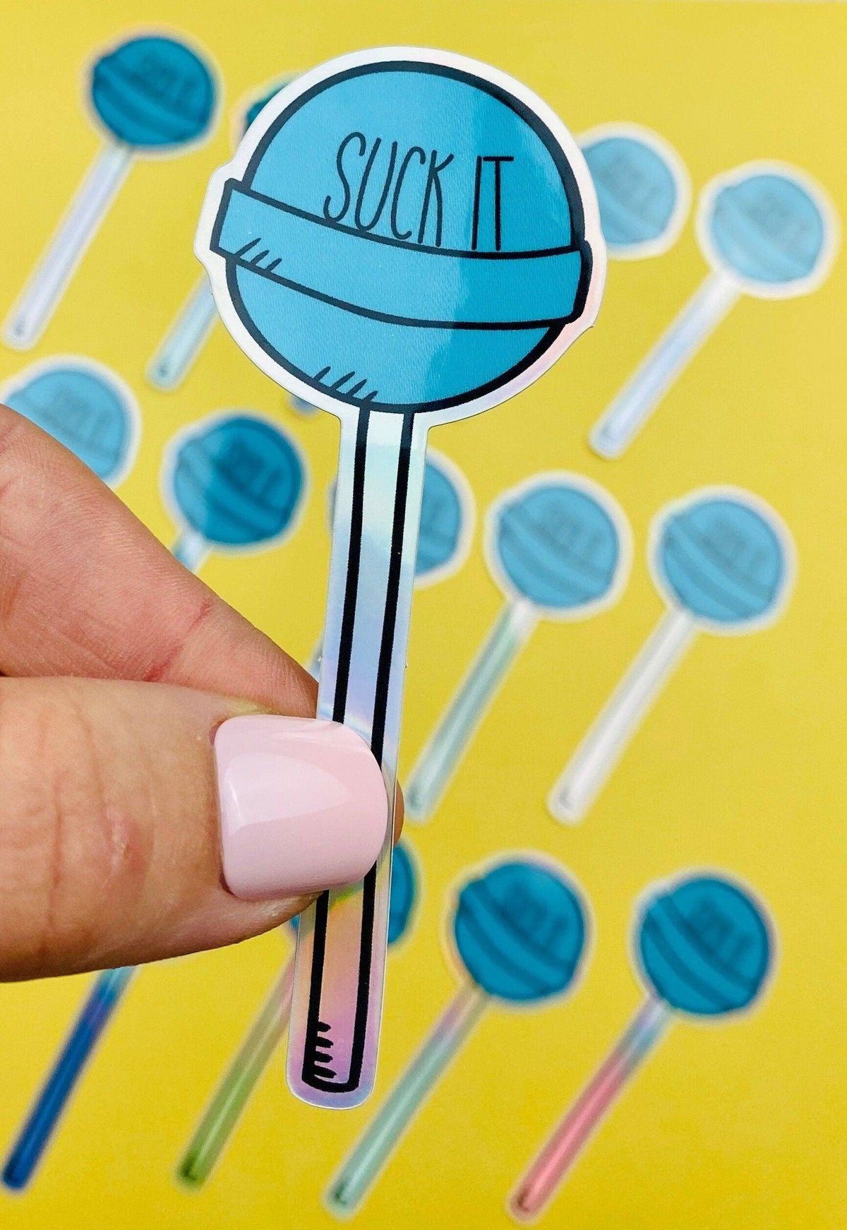 Suck It! Funny Sucker Sticker for Car, Hologram Candy Sticker, Suck It Candy Sticker, Funny Sticker Adult Humor, Gag Gift Sticker