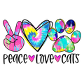 Peace Love Cats Sticker for Cat Lovers Cat Lover Gift for Kitty Owner, Kitty Sticker, Kitty Decals