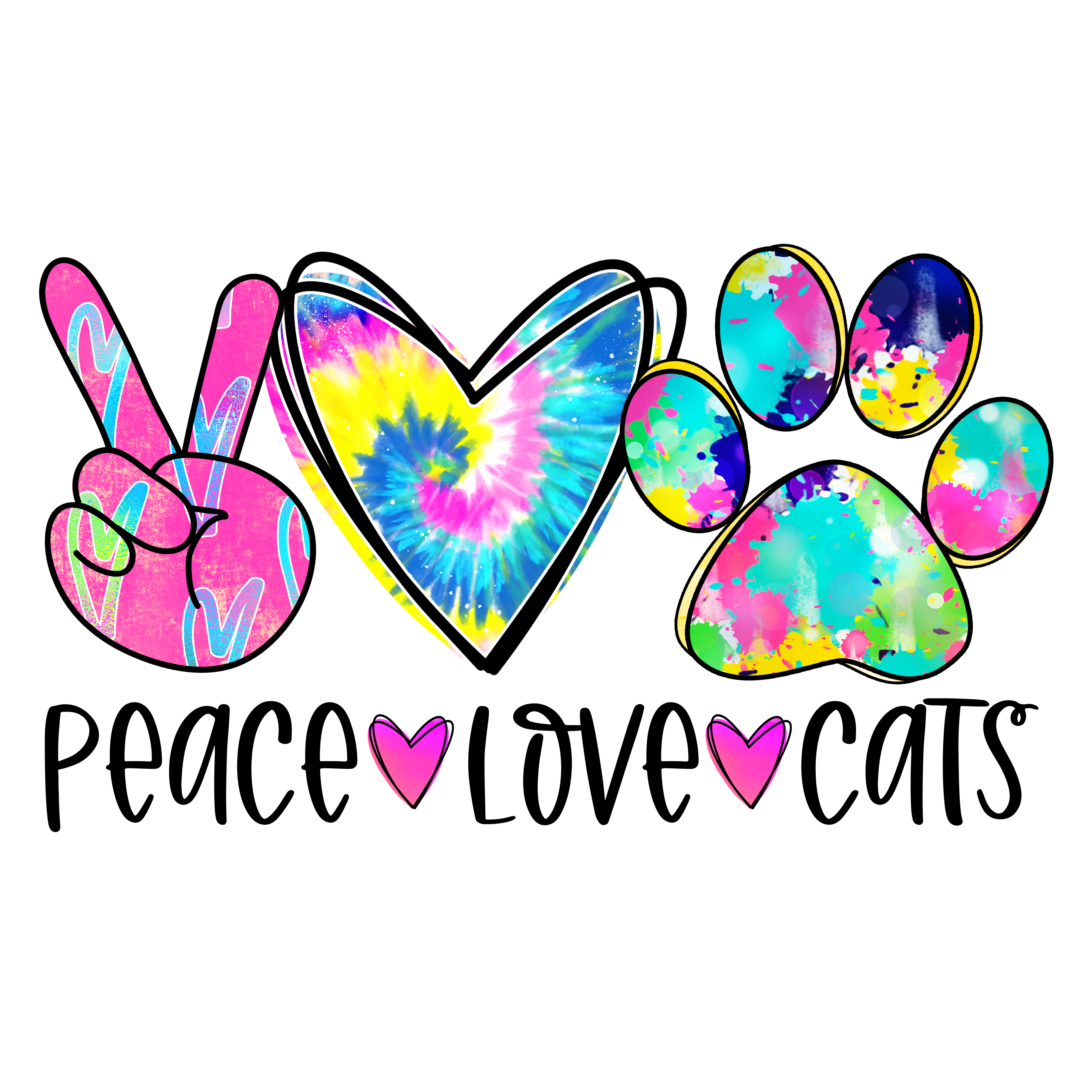 Peace Love Cats Sticker for Cat Lovers Cat Lover Gift for Kitty Owner, Kitty Sticker, Kitty Decals
