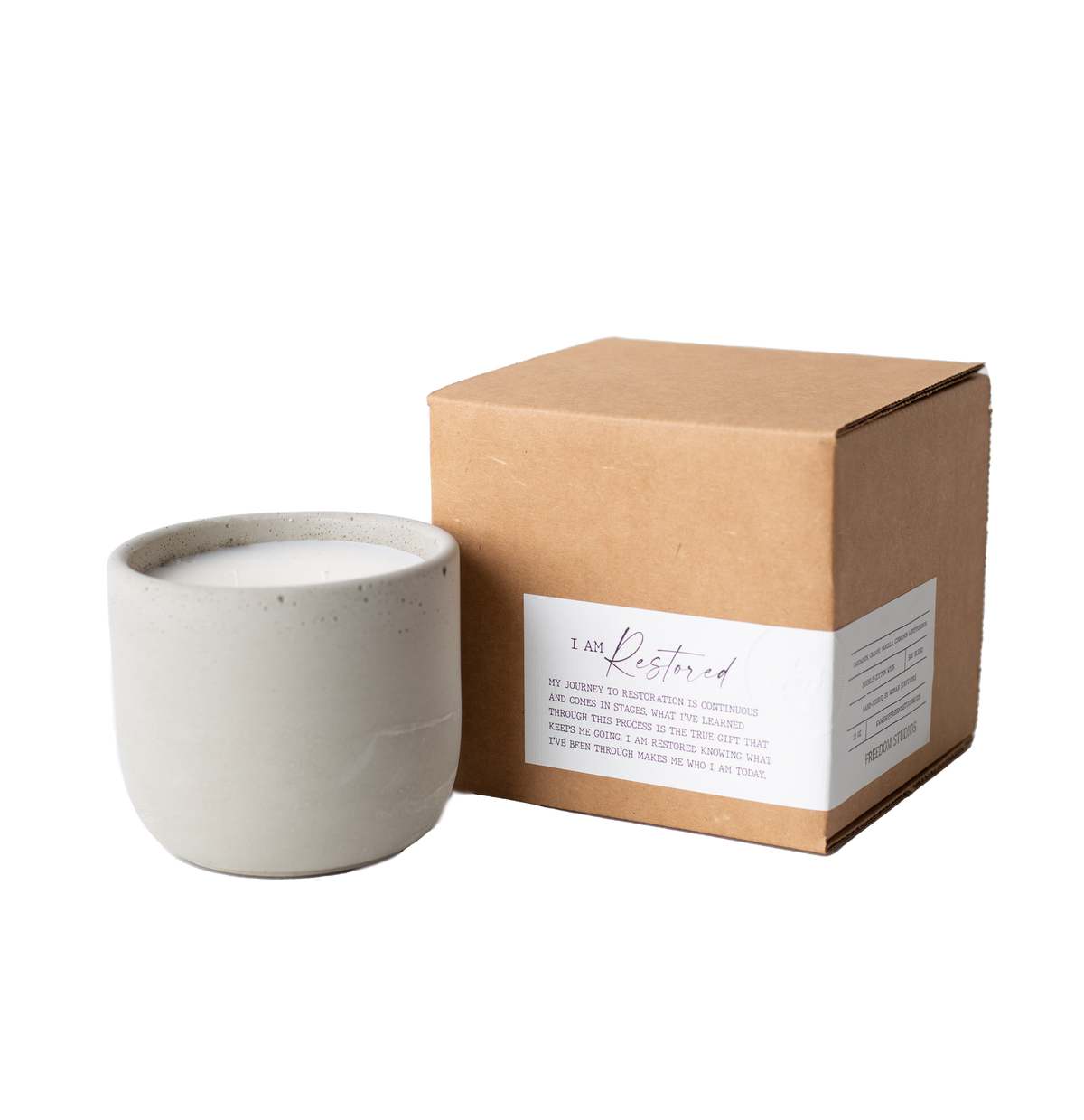 I AM Restored 22 oz Concrete Candle