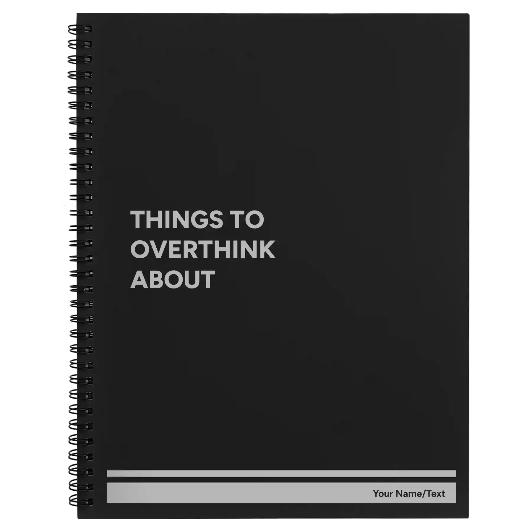 Things to Overthink About Spiral Notebook (large) | Black