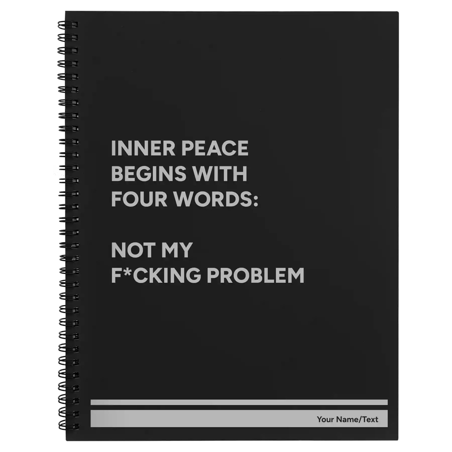 Inner Peace Spiral Notebook (large) | Black